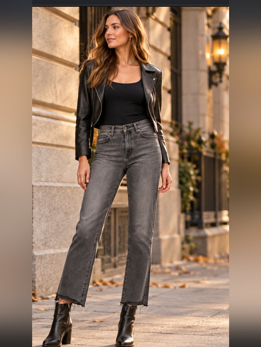 MOTHER The Insider Crop Step Fray Jeans Gray Dancing in the Moonlight Size 29